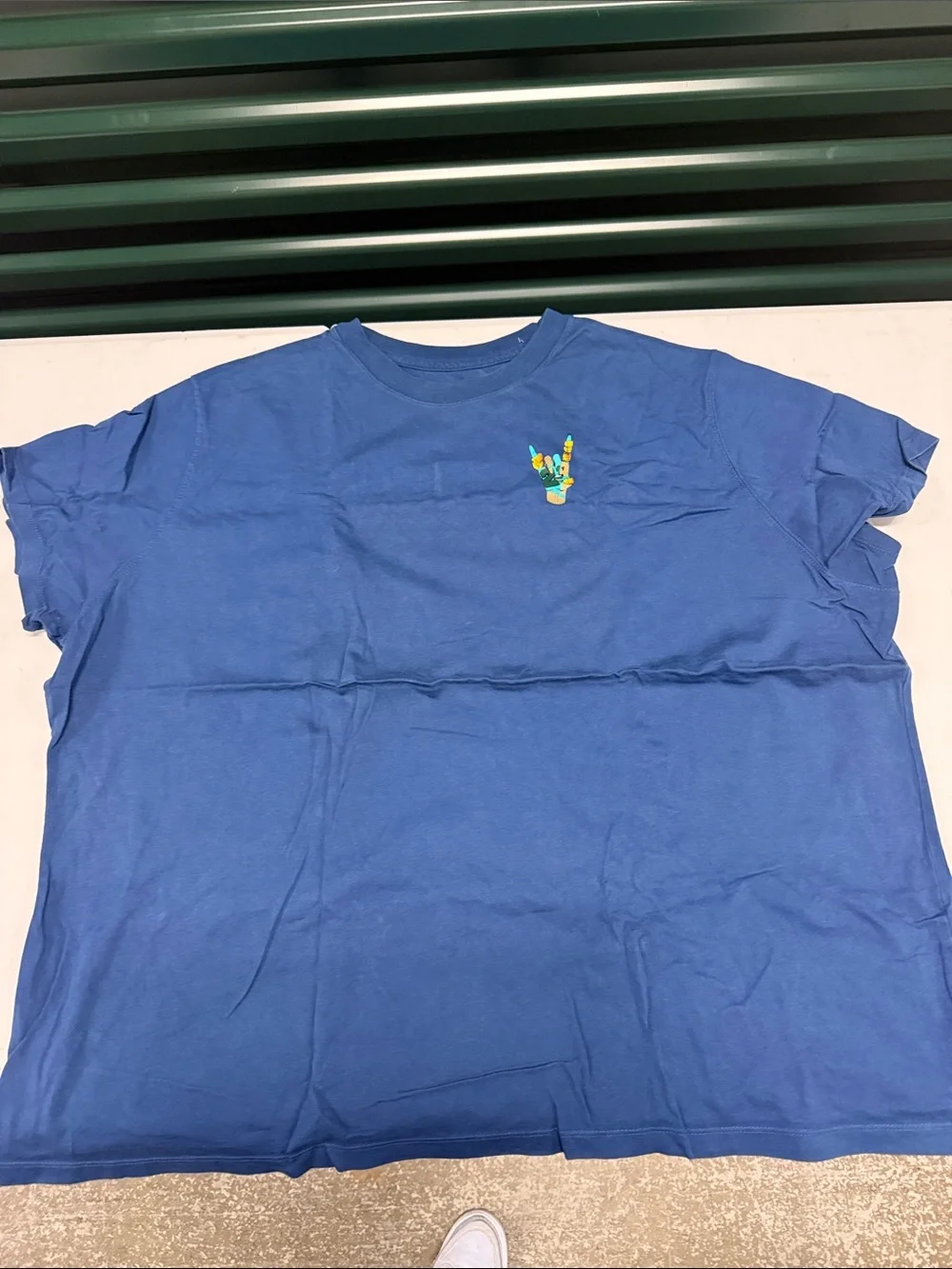 Jordan Blue T-Shirt with Small Red Jumpman Logo